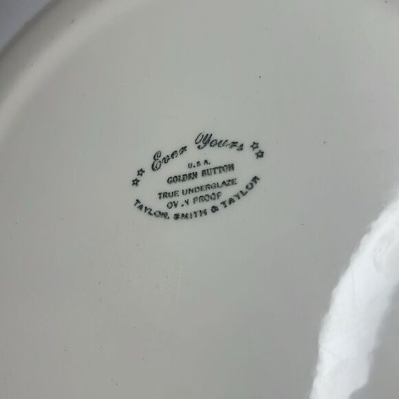 Taylor Smith & Taylor Golden Button Plates True Underglaze Oven Proof Set Of 3 - Picture 6 of 6